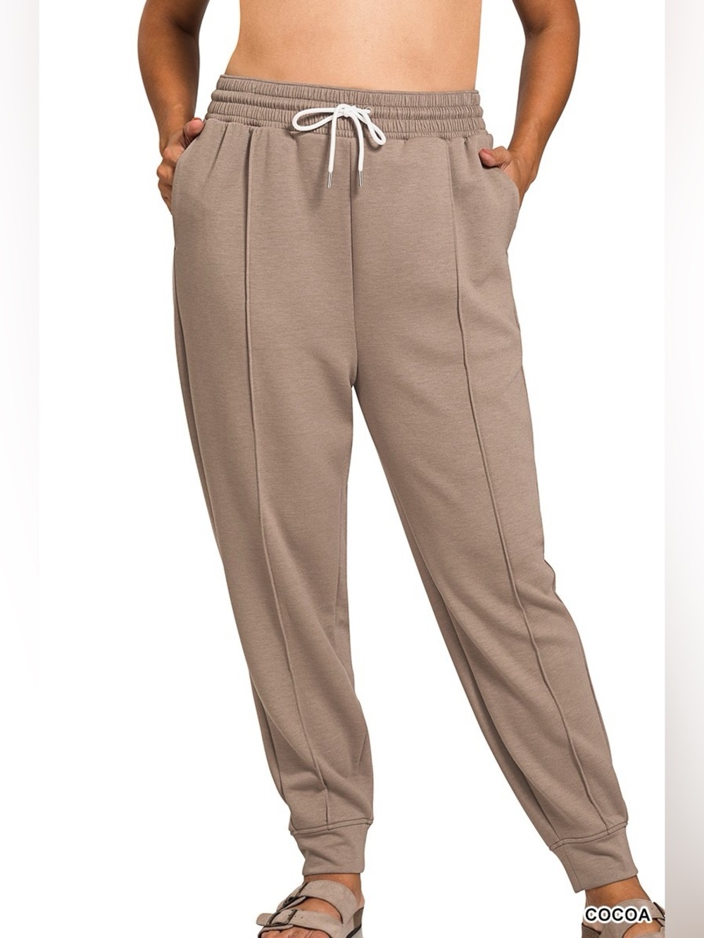 Zenana Outfitters Cocoa Drawstring Joggers
